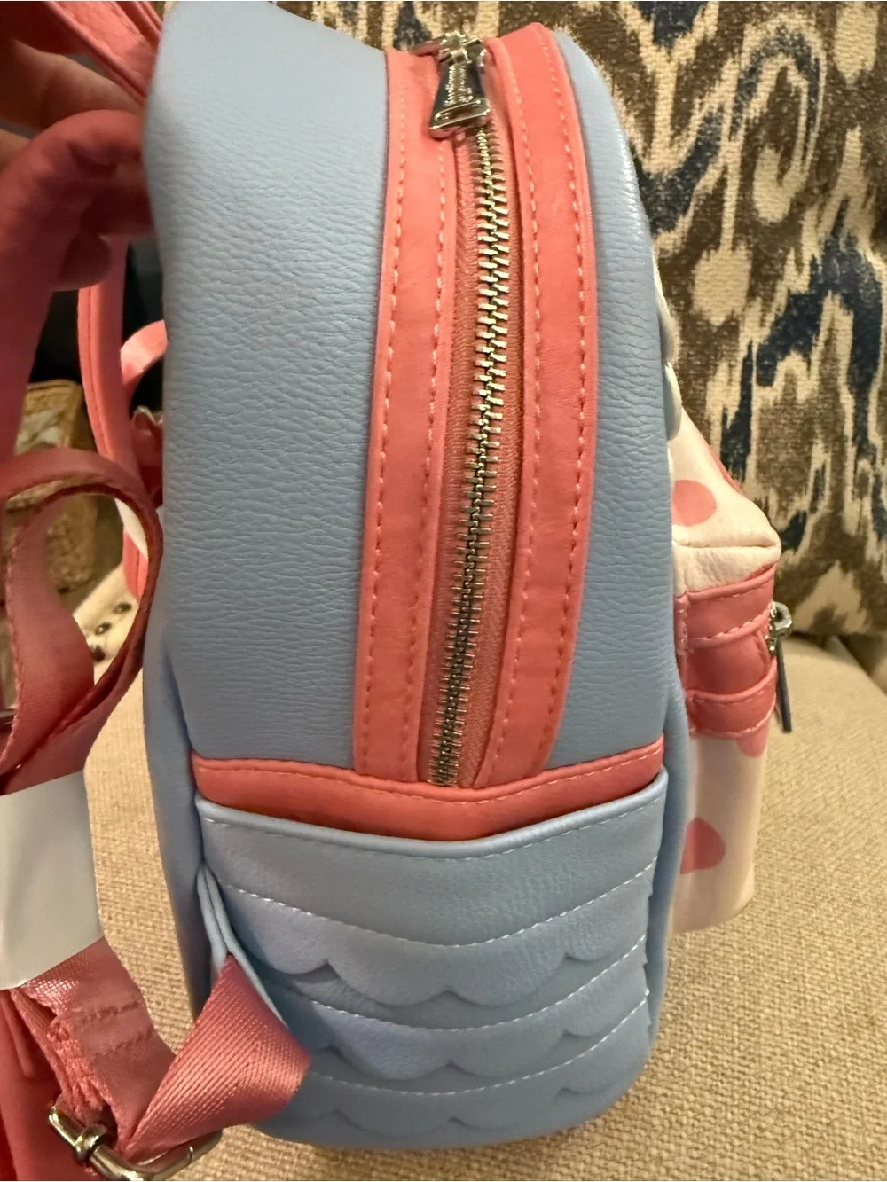 Loungefly Disney•Pixar Pastel Blue and Pink Polka Dot Kids Mini Backpack